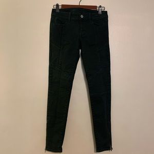 AE Dark Green Skinny Jeans Size 0